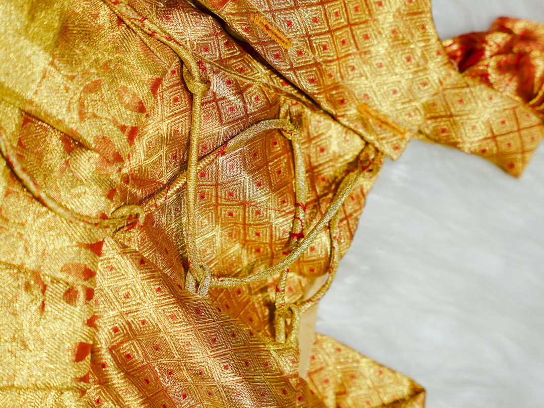 Gold Kanchipuram Silk Baby Gown