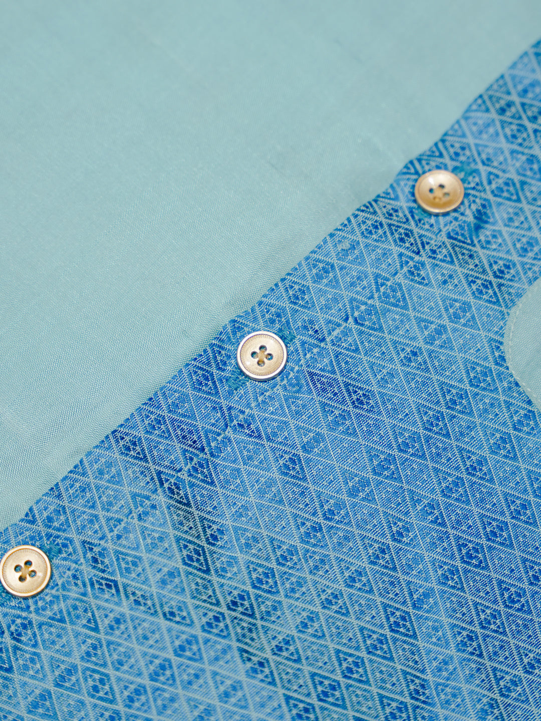 Aqua Blue Boy Romper with Dual Tone Design