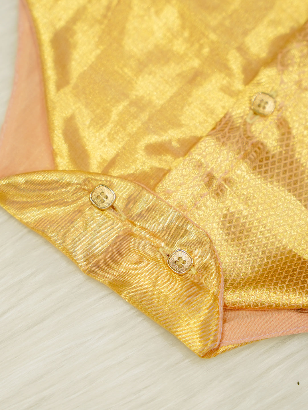 Gold Textured Baby Boy Romper