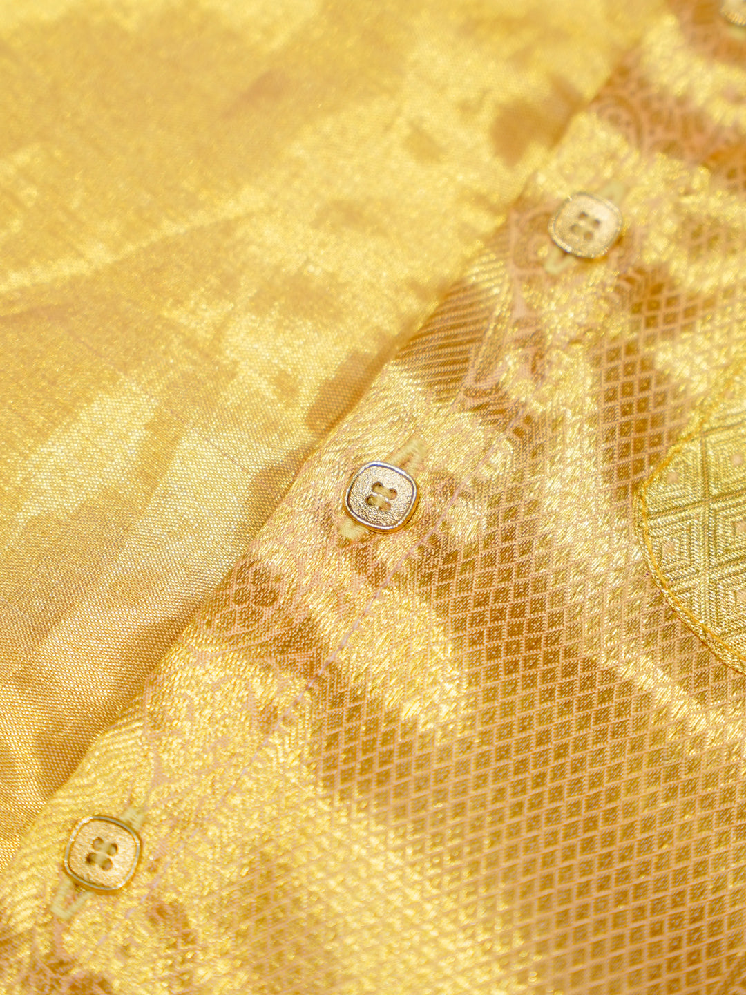 Gold Textured Baby Boy Romper