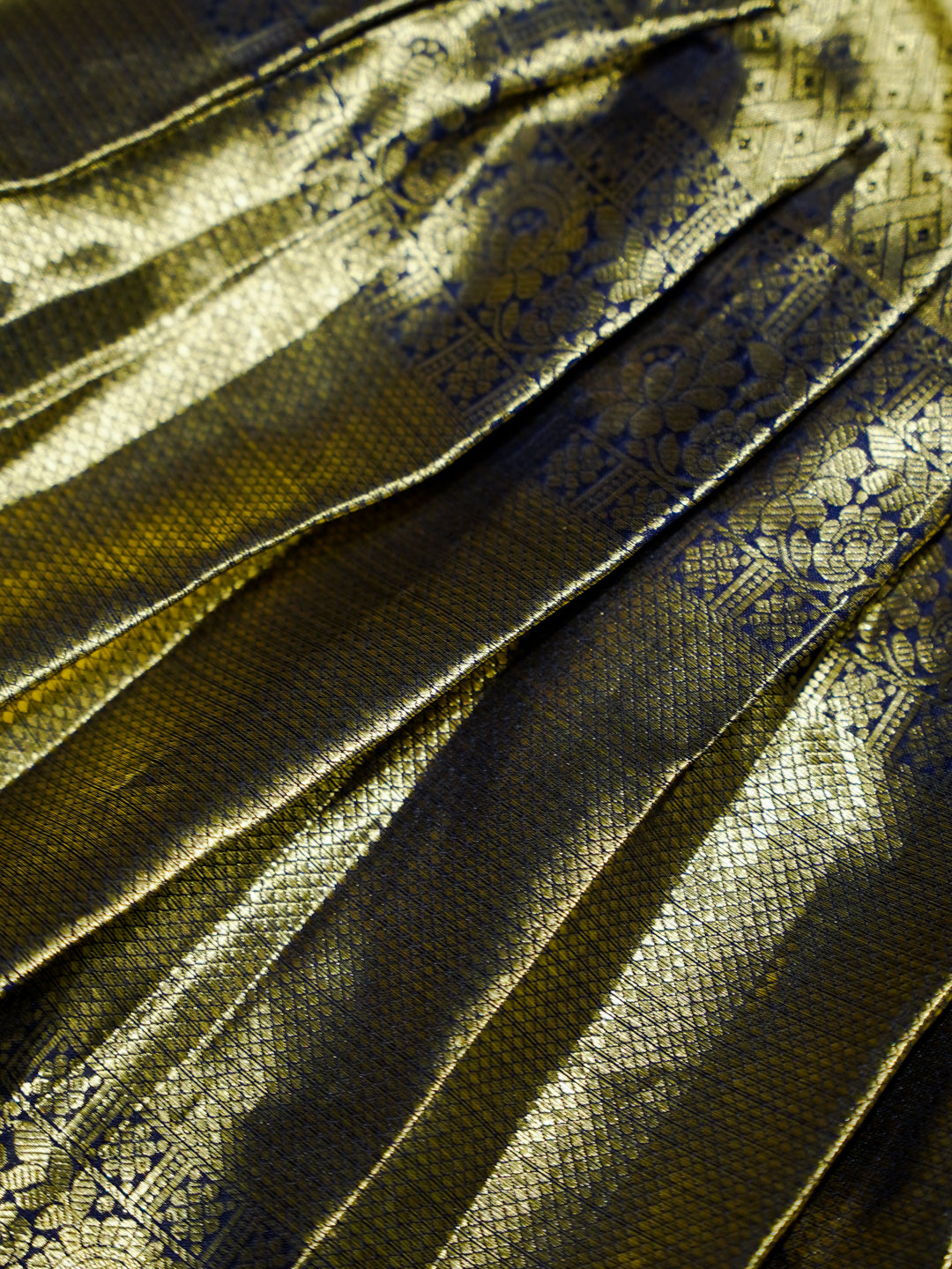 Black & Gold Kanchipuram Silk Baby Gown