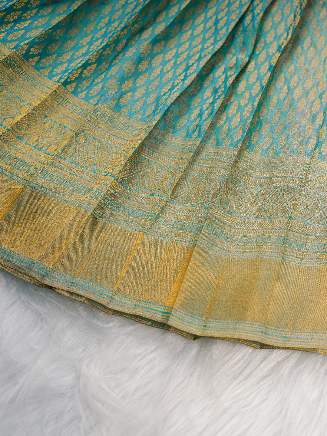 Powder Blue  Kanjivaram Lehenga Set