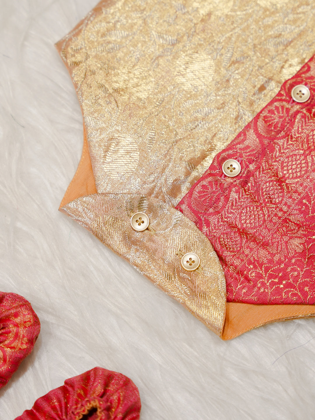 Peach Boy Romper with Dual Tone Design