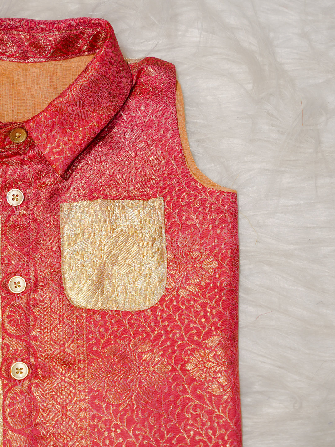 Peach Boy Romper with Dual Tone Design