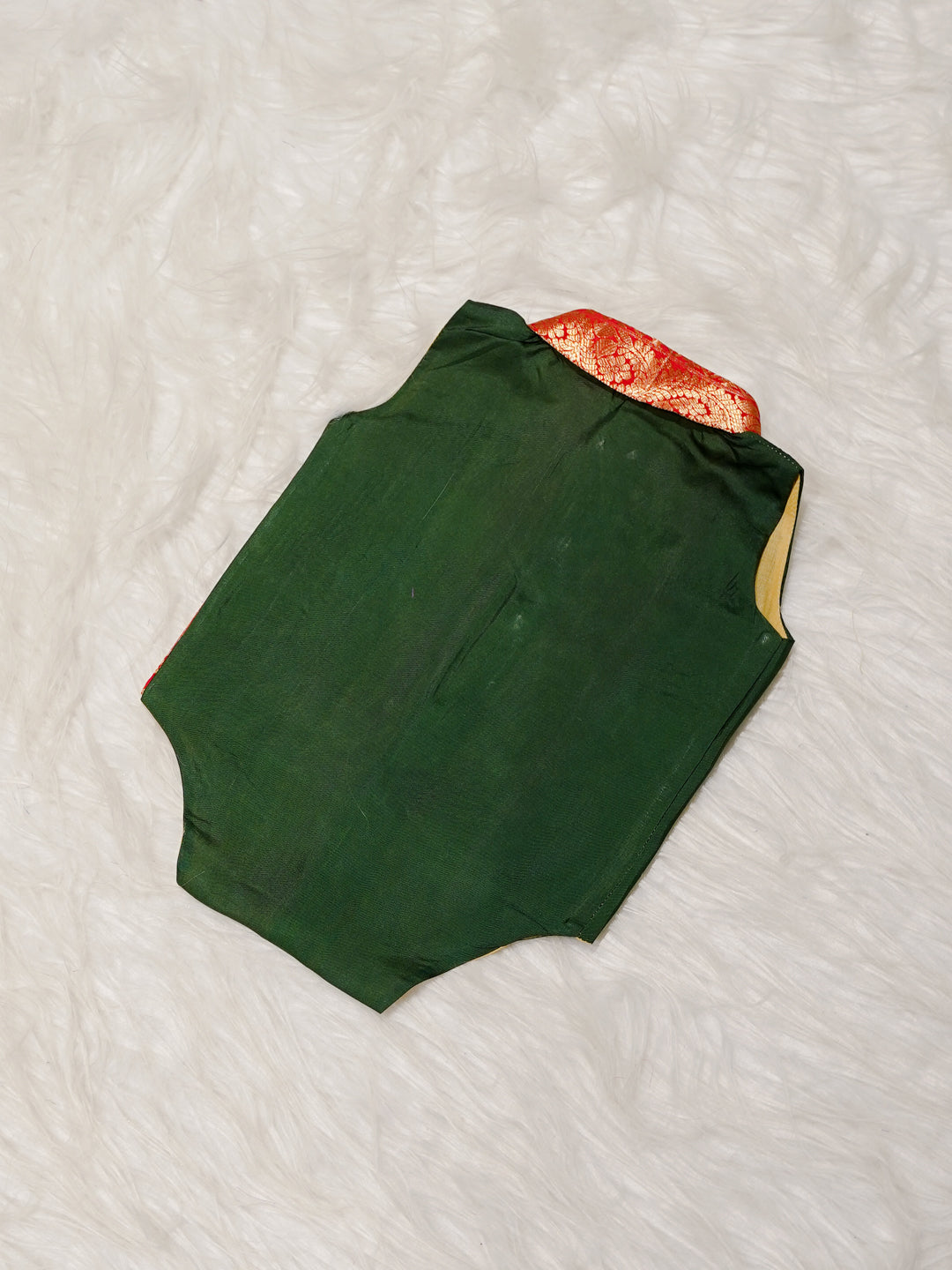 Green Boy Romper with Zari Panel