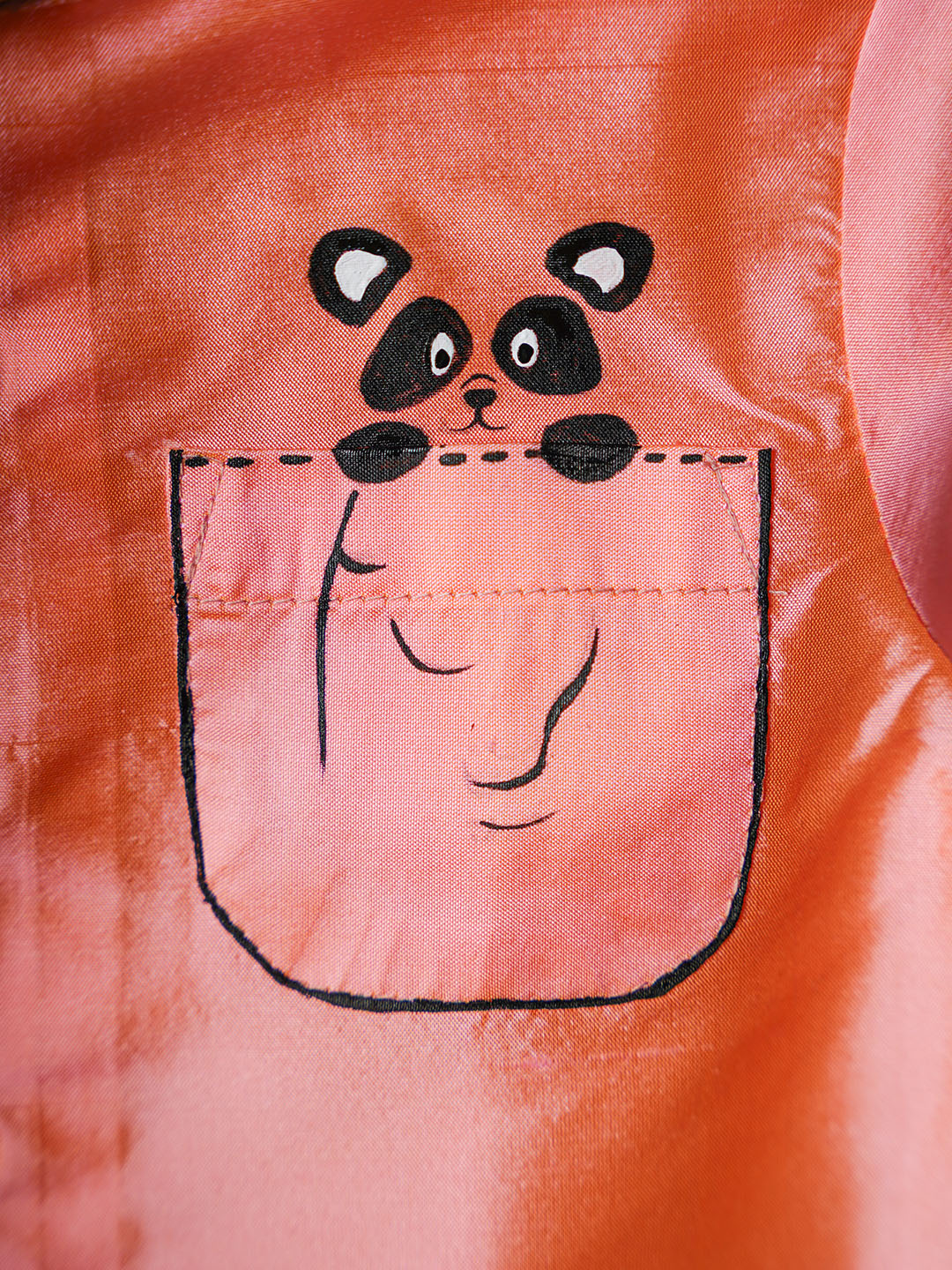 Hand-Painted Panda Cartoon Kanchipuram Silk Baby boy shirt