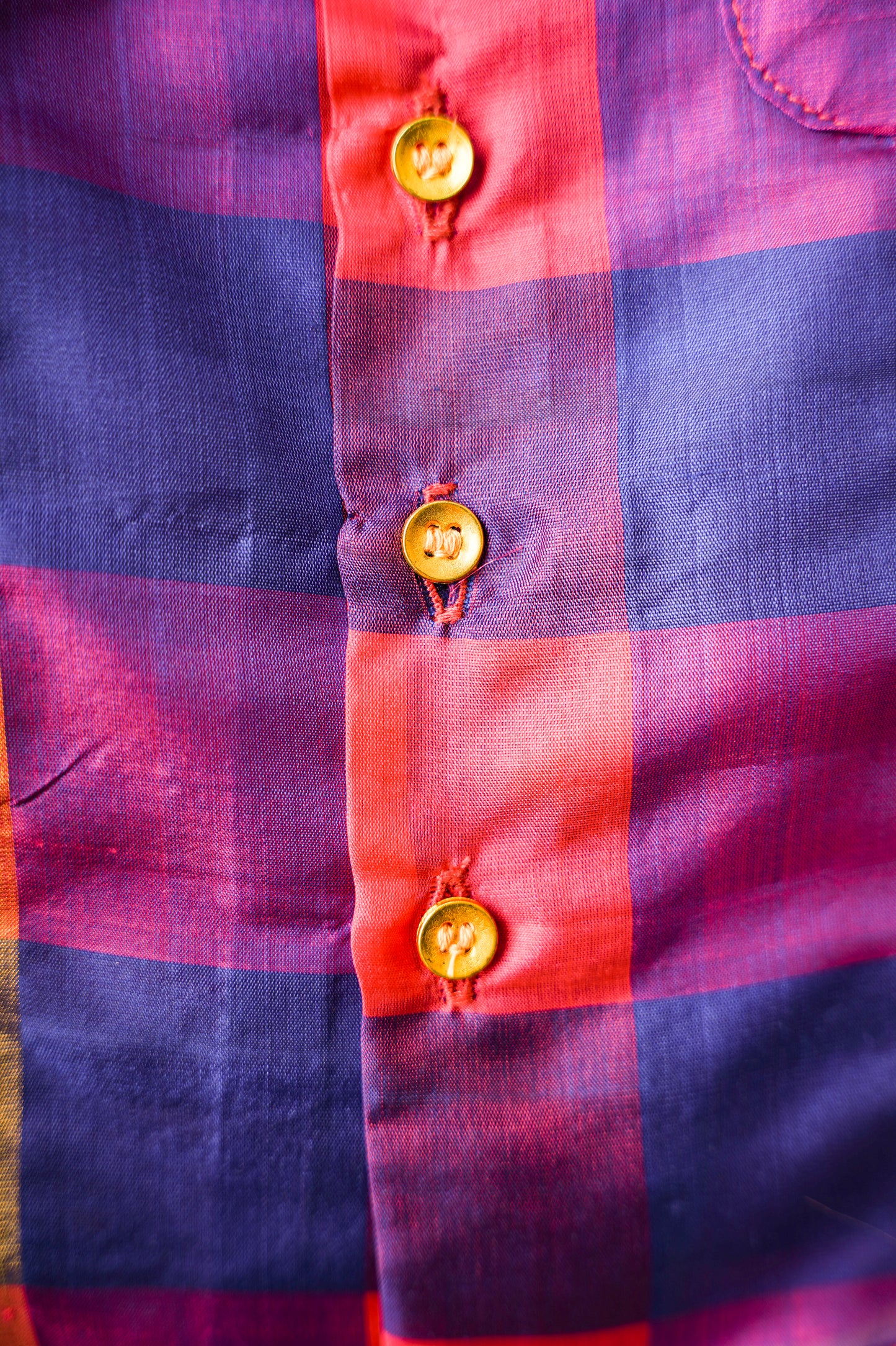 Blue and Pink checked Kanchipuram Silk Baby boy shirt