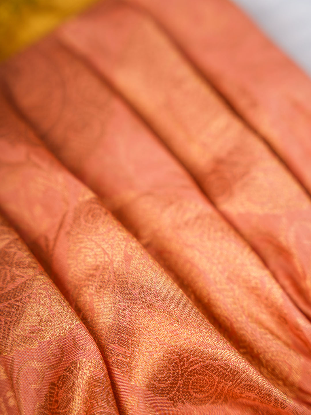 Gold and Peach Kanjivaram Silk Romper