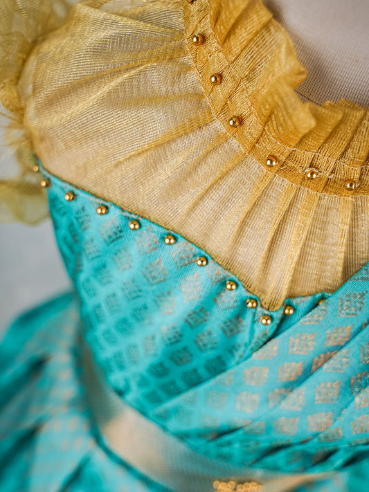 Powder Blue Kanjivaram Silk Gown