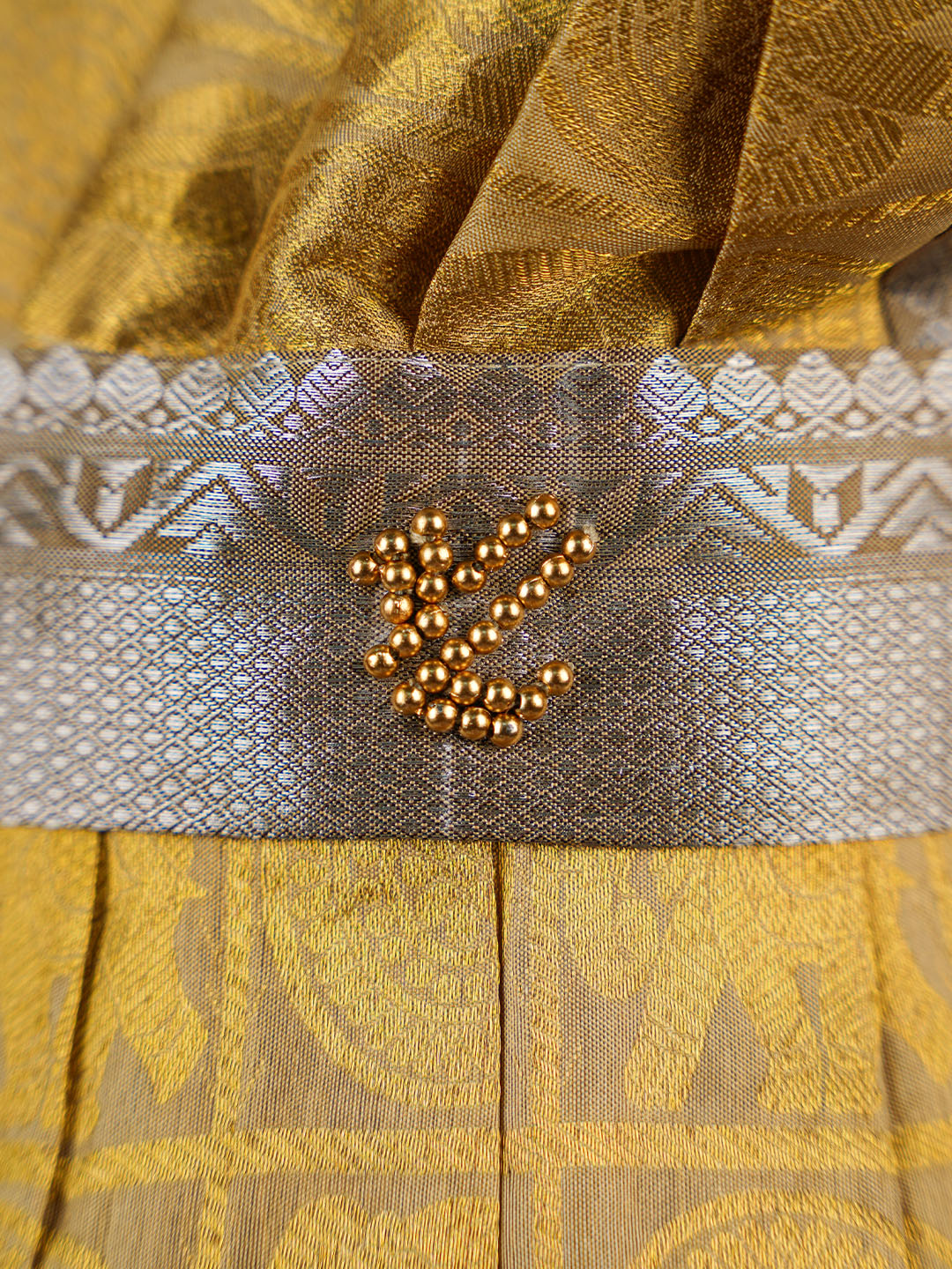 Gold and Silver Kanjivaram Silk Gown