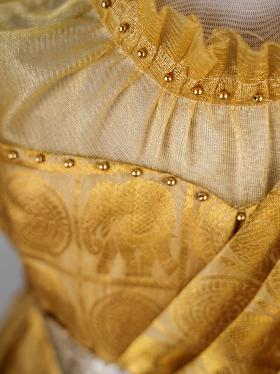 Gold and Silver Kanjivaram Silk Gown