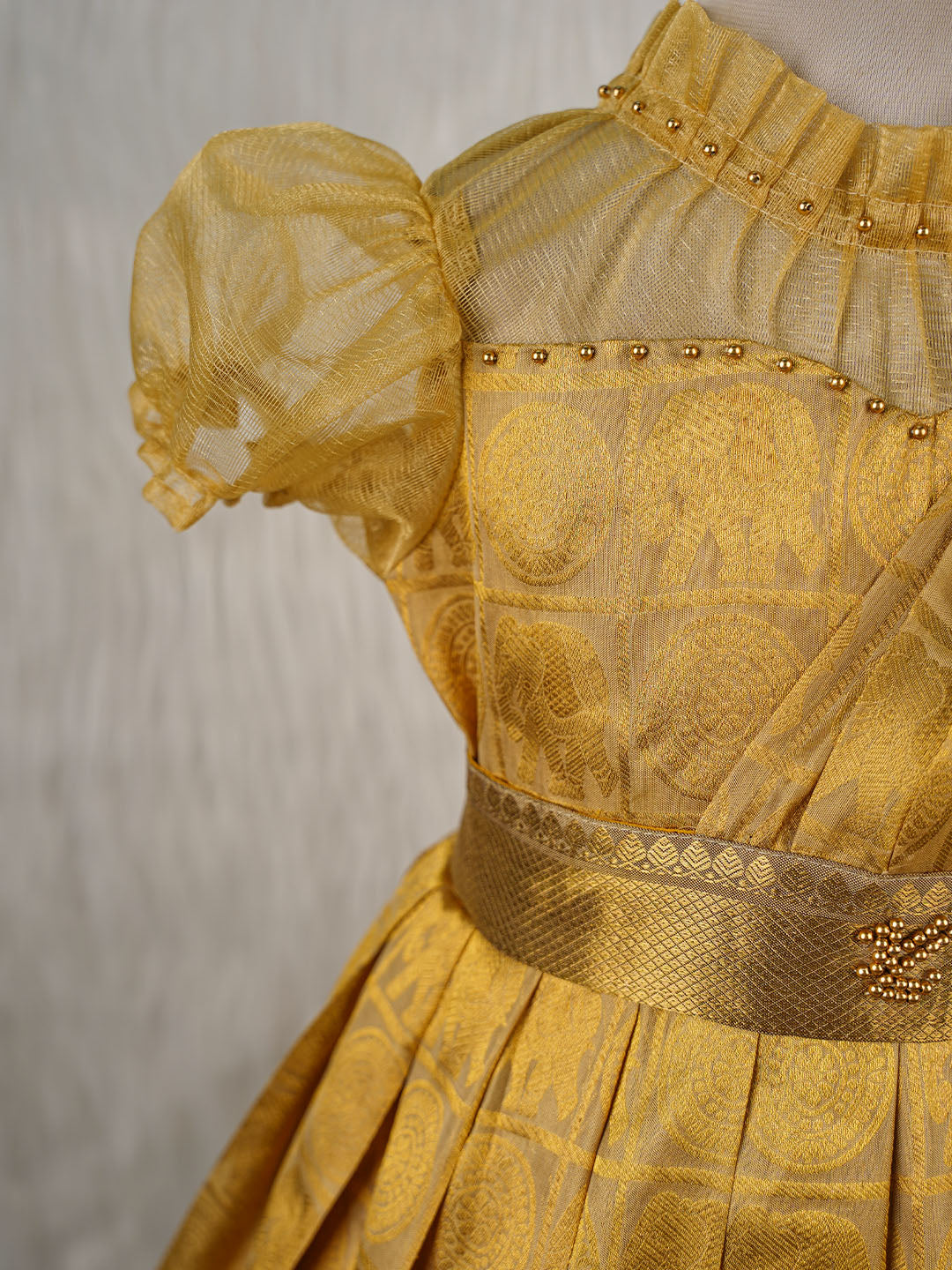 Gold Kanjivaram Silk Gown