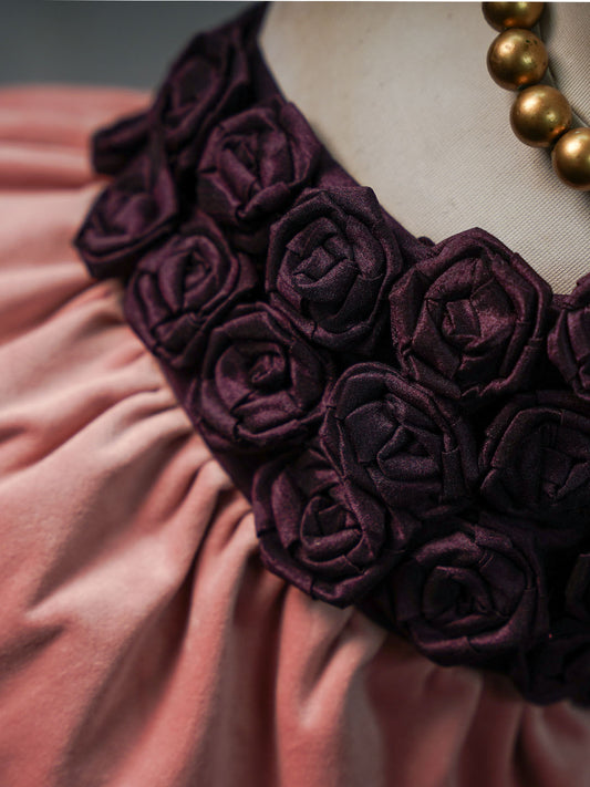 Purple Rosette Kanjivaram Silk Gown