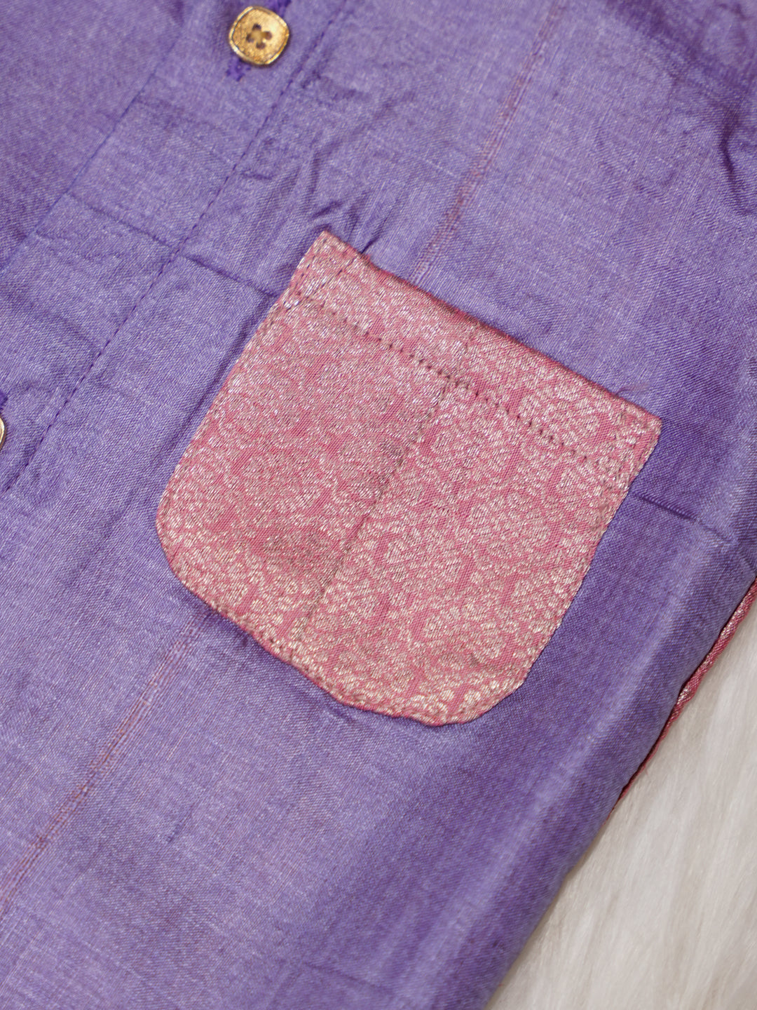 Lavender Newborn Silk Romper with Collar Design