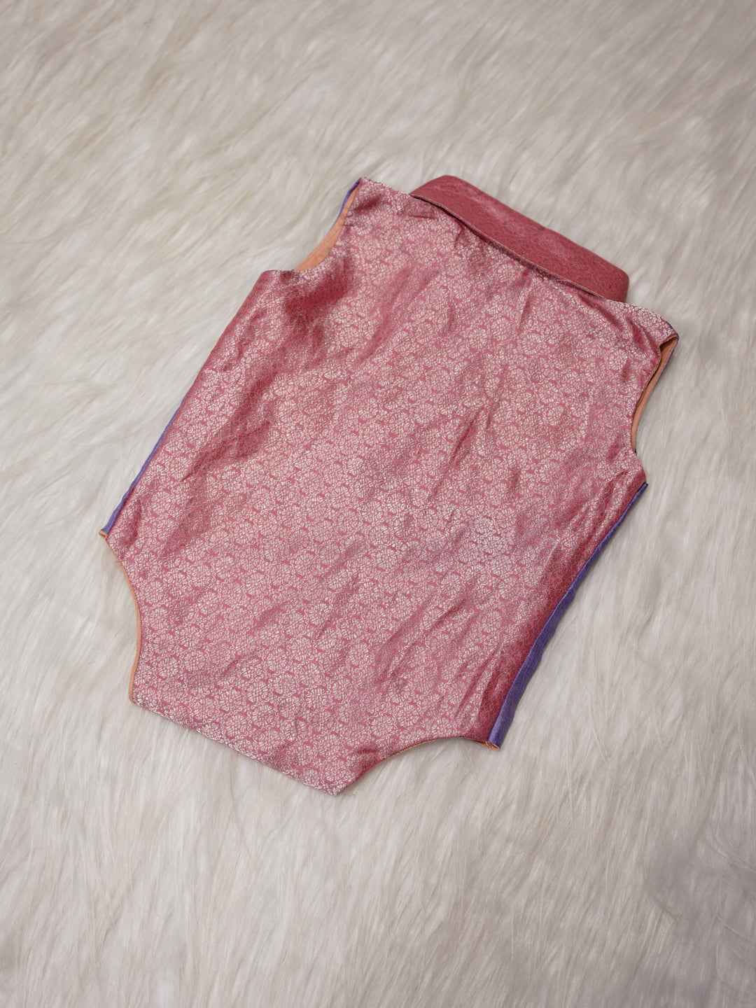 Lavender Newborn Silk Romper with Collar Design