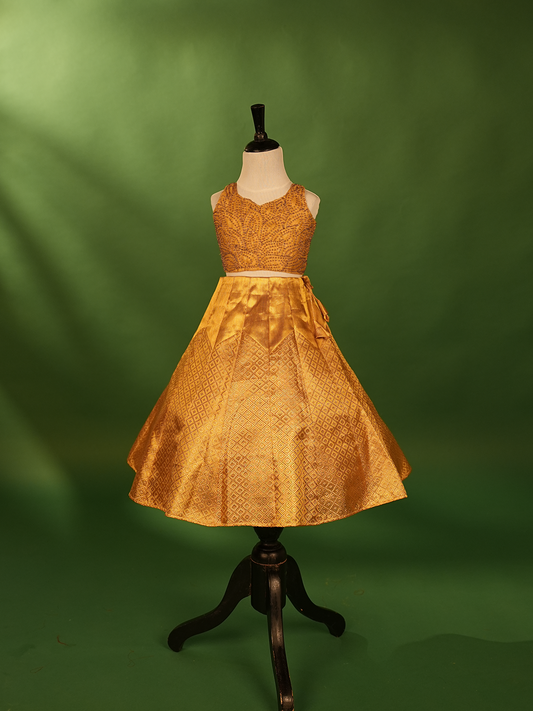 Golden Glory Lehenga for Kids