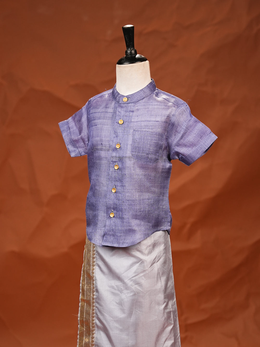 Lavender Maharaja – Silk Shirt & Dhoti Set
