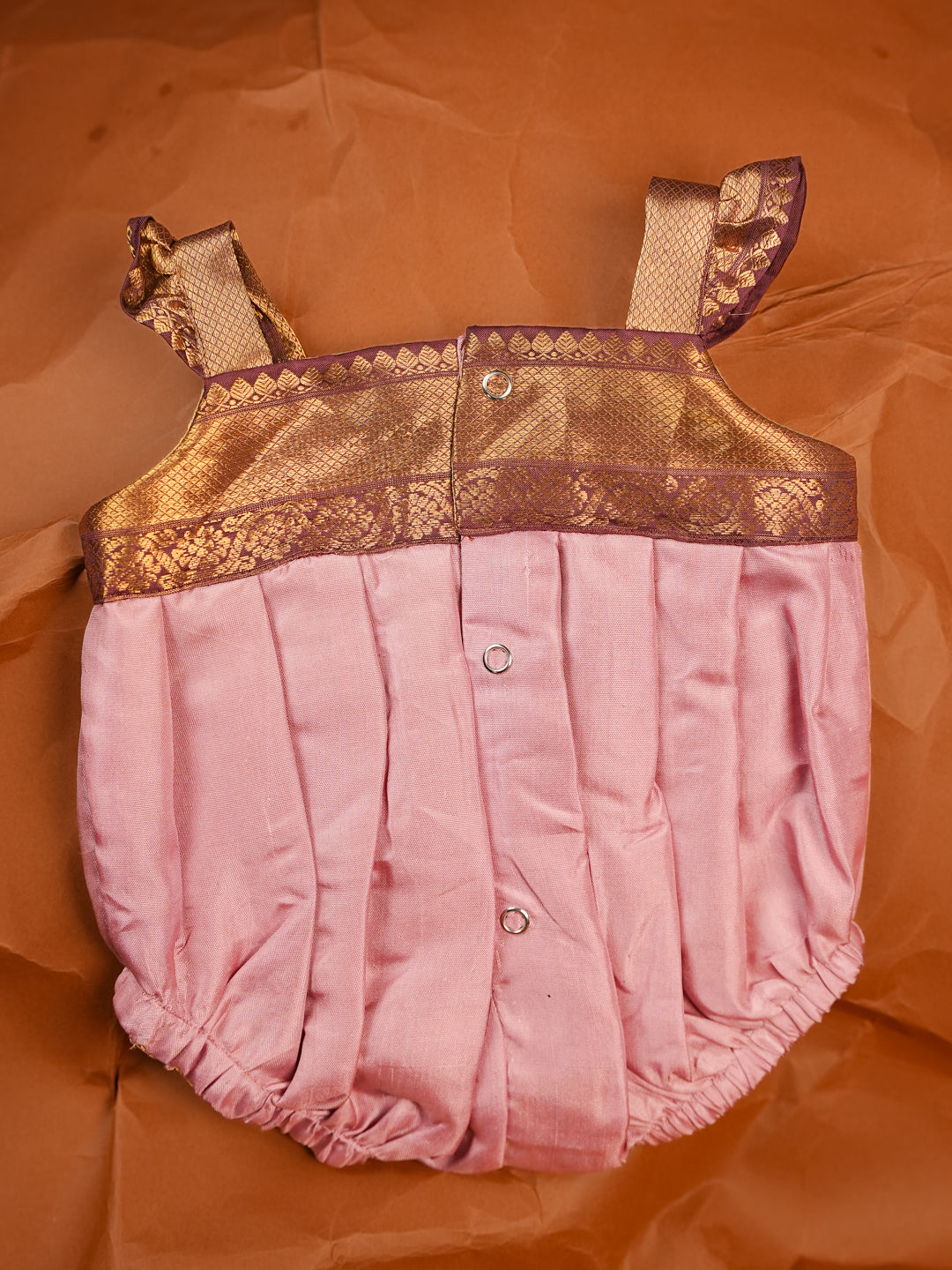 Lilac Royale – Silk Romper with Gold Zari Work