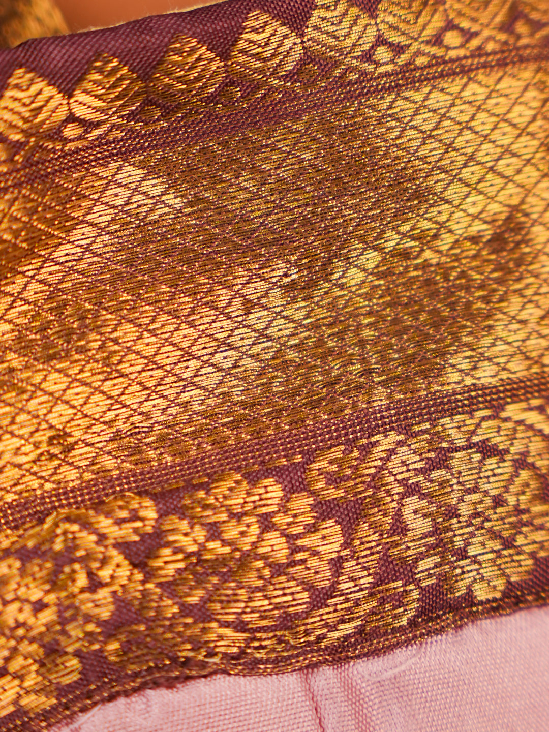 Lilac Royale – Silk Romper with Gold Zari Work