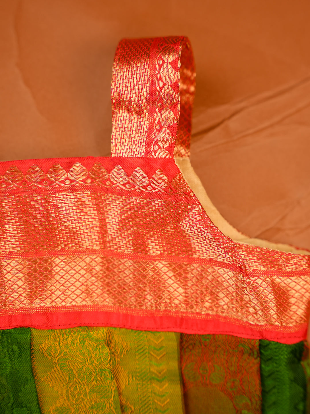 Kanchipuram Bloom – Multicolor Silk Baby Romper