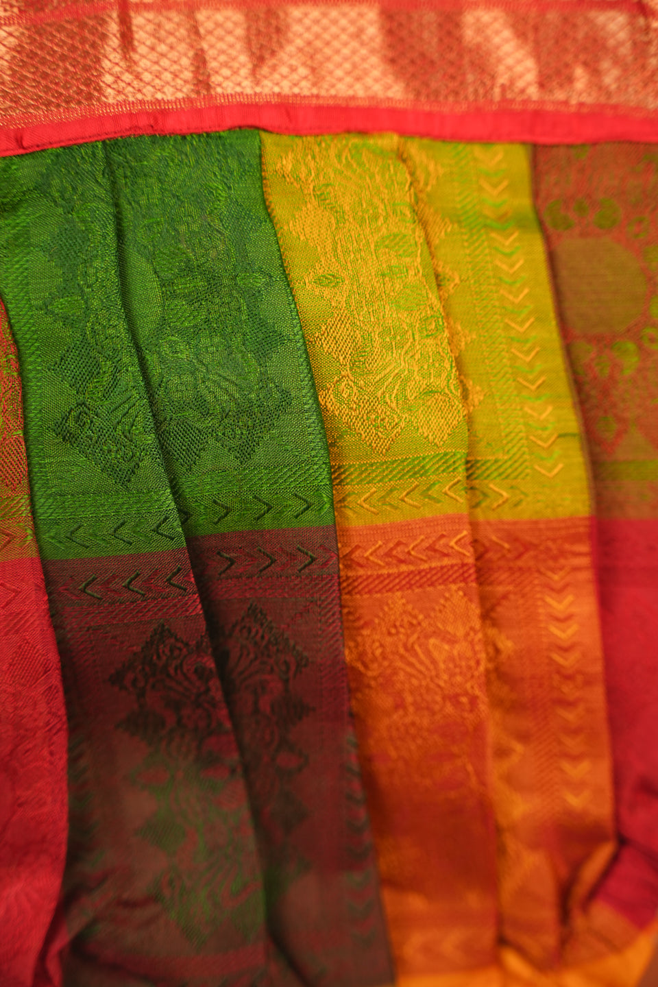 Kanchipuram Bloom – Multicolor Silk Baby Romper
