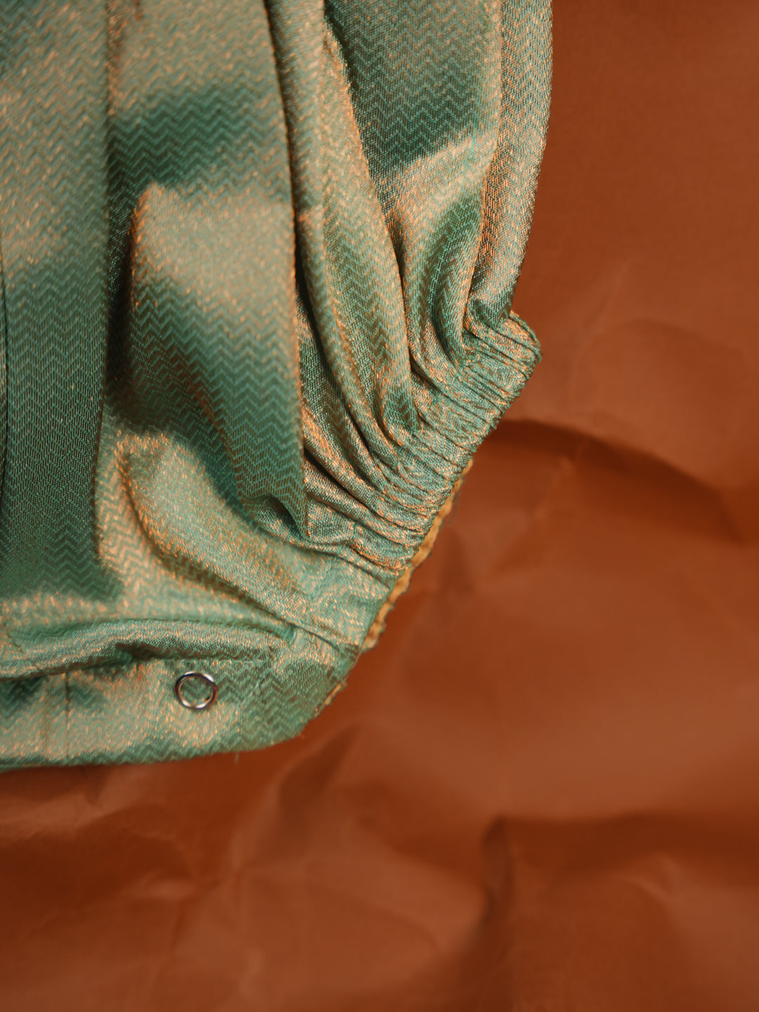 Golden Mist – Mint Green Silk Baby Romper