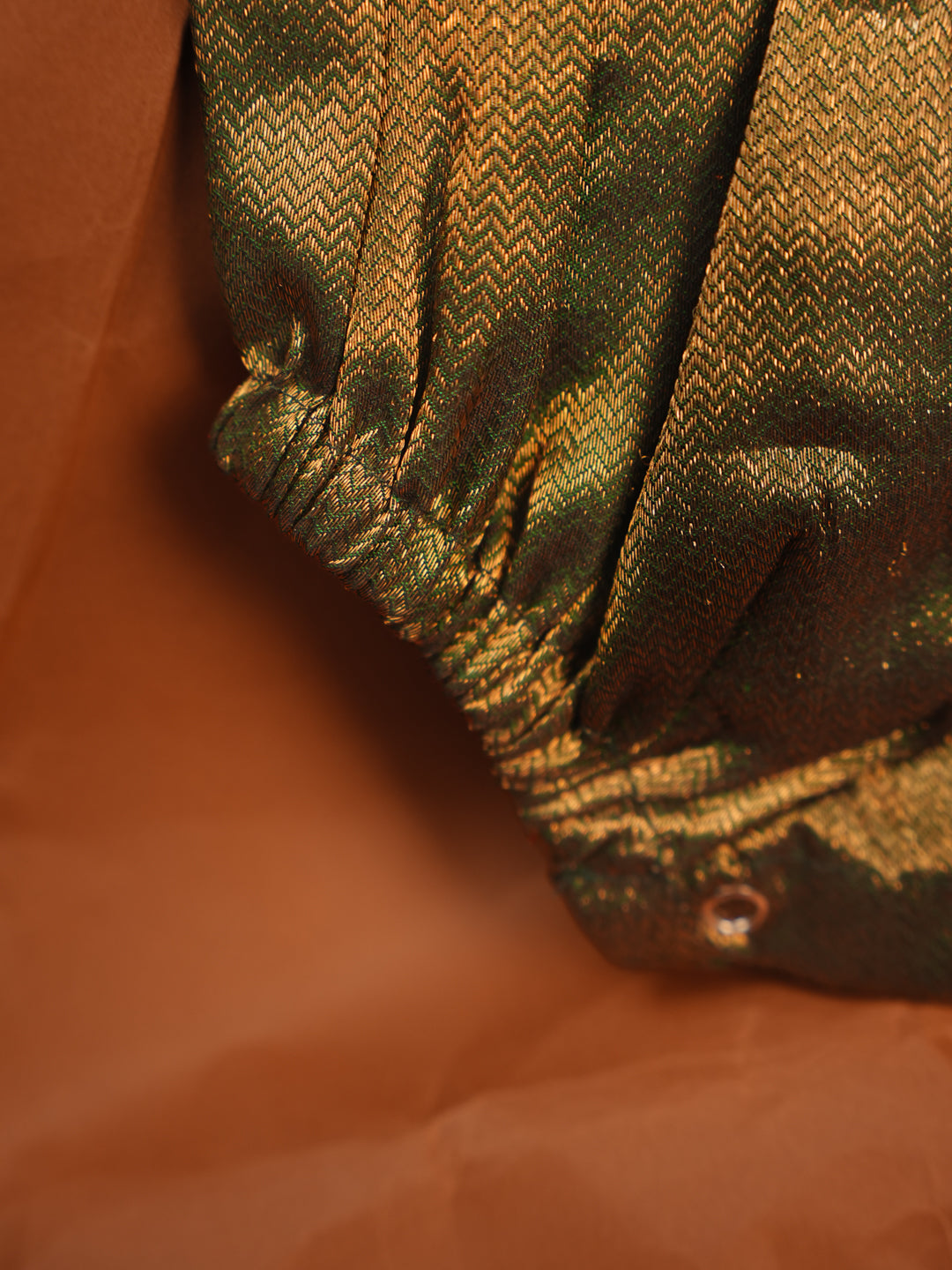 Peacock Grove – Deep Green Kanchipuram Silk Romper