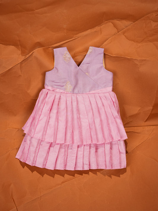 Pink Peony – Layered Silk Frock (Newborn Edition)
