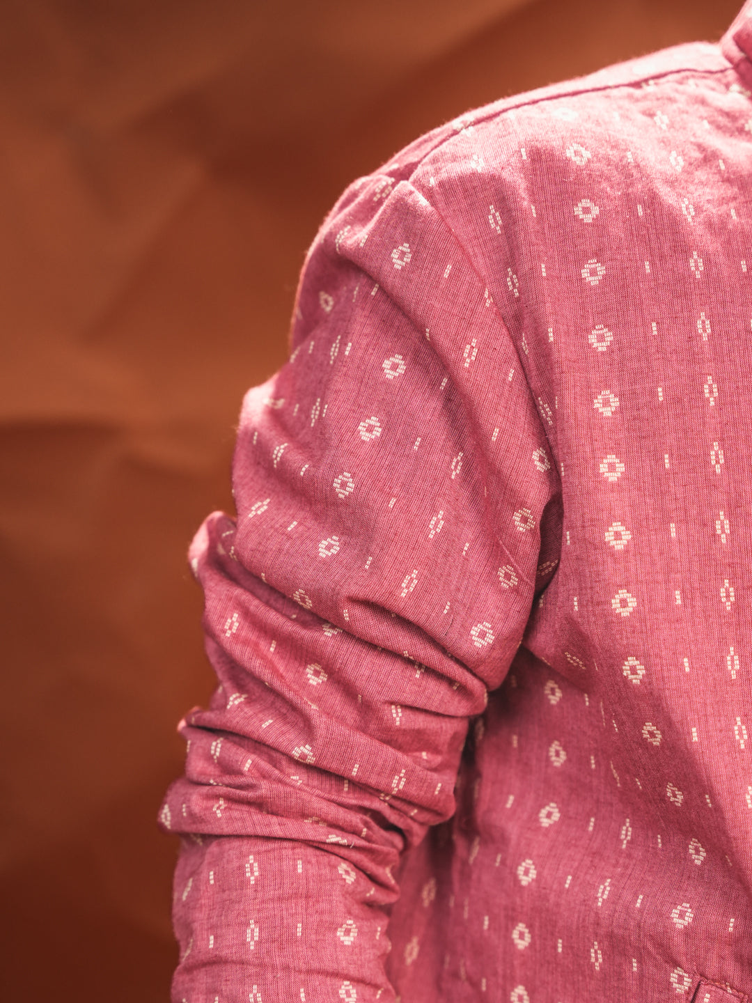 Rosé Ikat Handloom Cotton Jacket