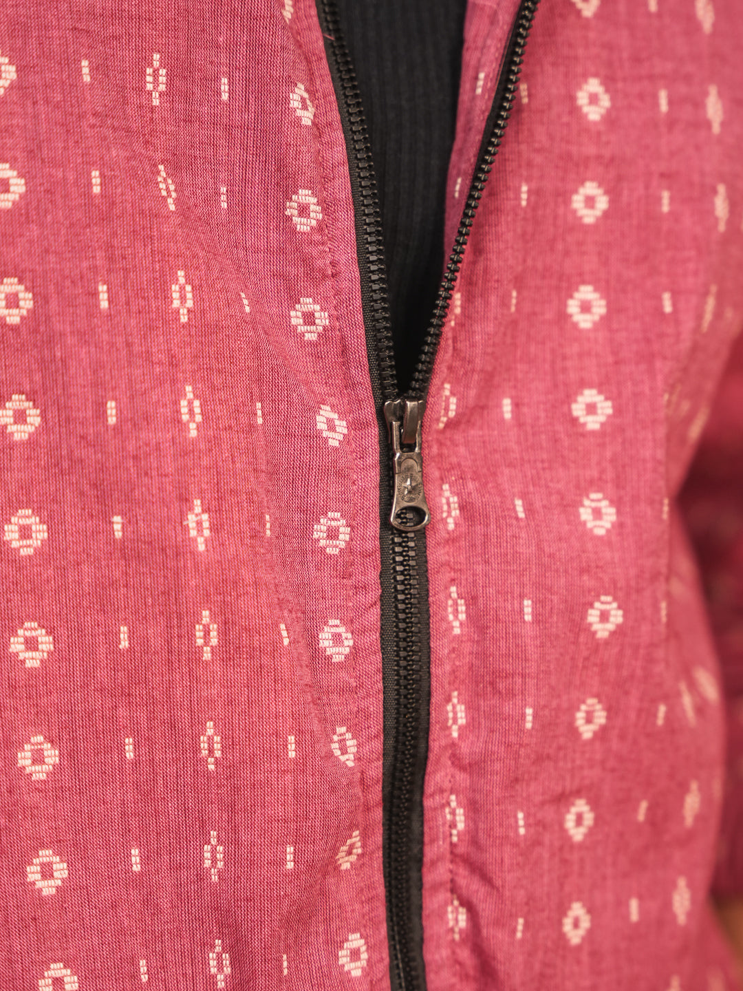 Rosé Ikat Handloom Cotton Jacket