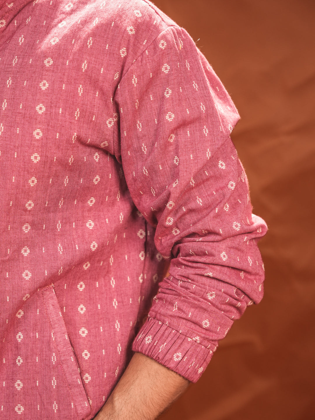 Rosé Ikat Handloom Cotton Jacket