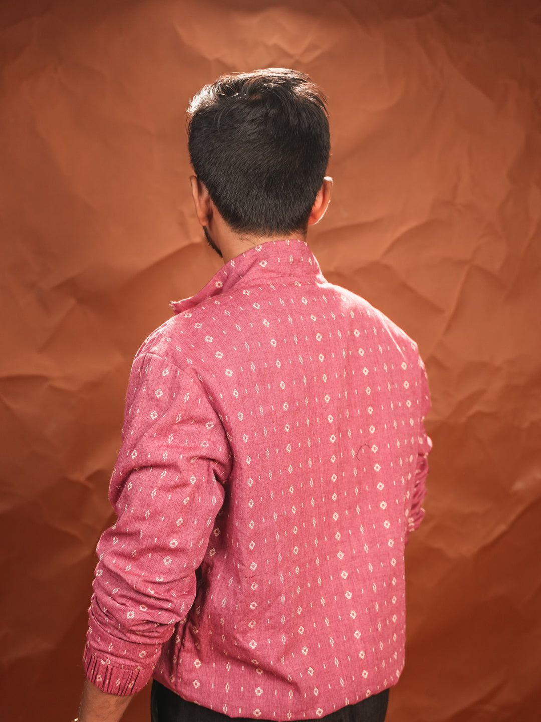 Rosé Ikat Handloom Cotton Jacket