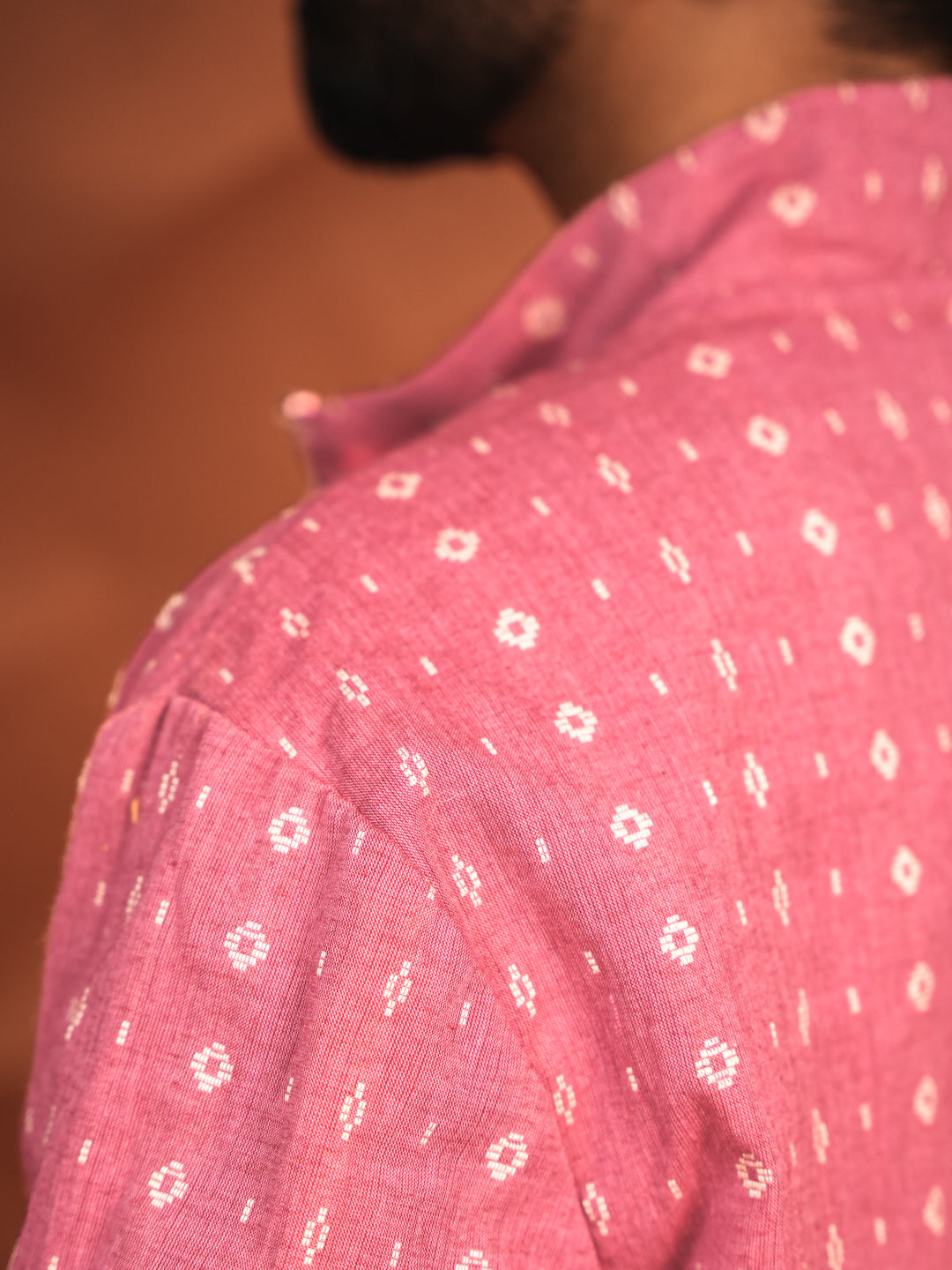 Rosé Ikat Handloom Cotton Jacket