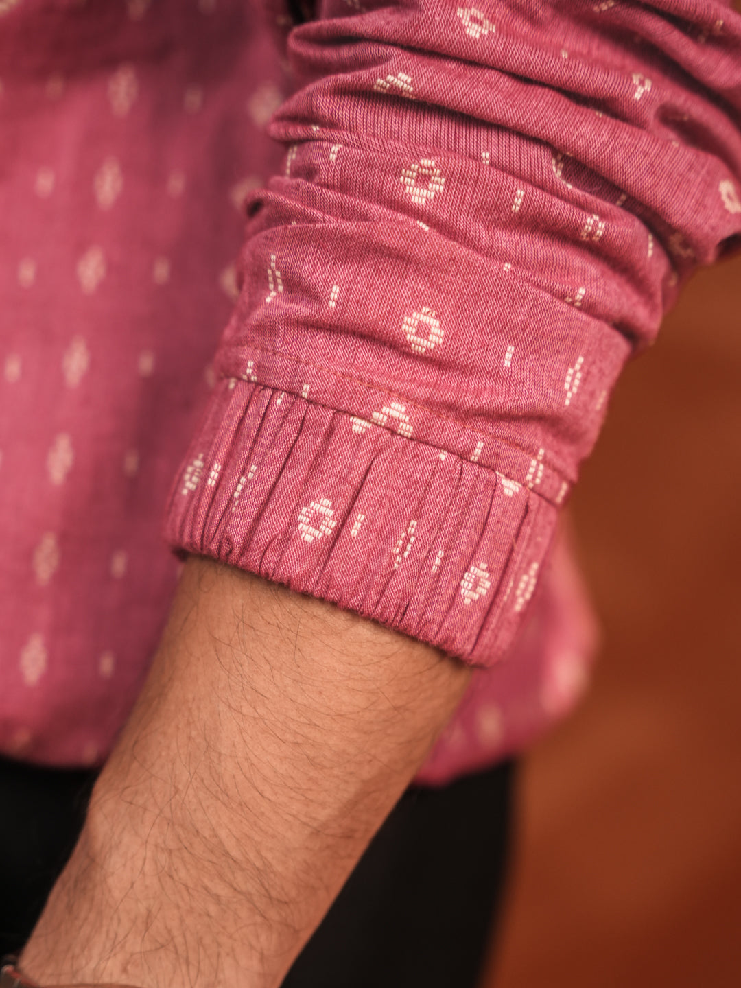 Rosé Ikat Handloom Cotton Jacket