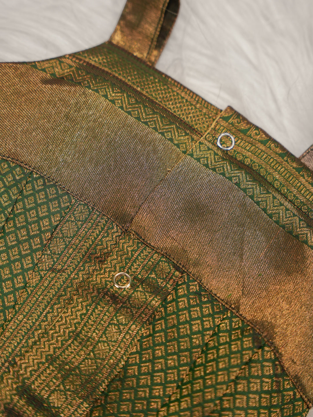 Kanchipuram Silk Green Brocade Romper
