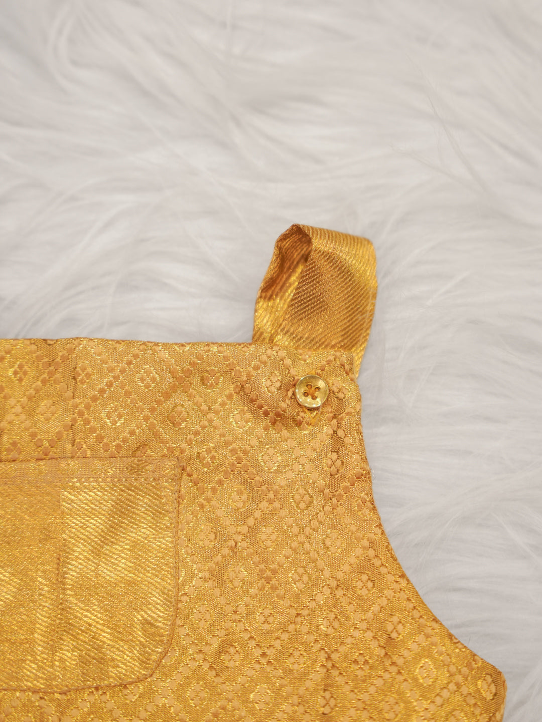 Kanchipuram Silk Mustard Brocade Romper