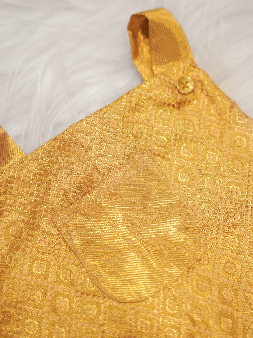 Kanchipuram Silk Mustard Brocade Romper
