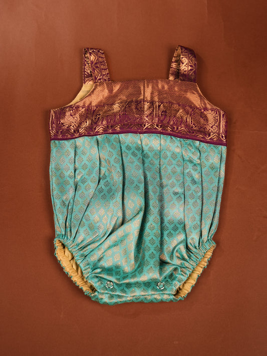 Copper Mint – Silk Romper for Newborn Girls