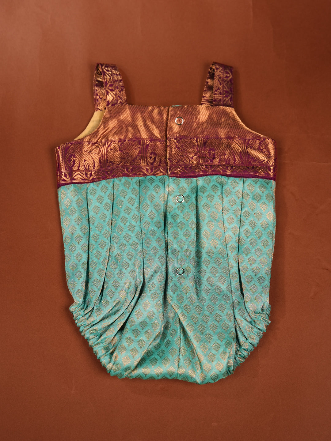 Copper Mint – Silk Romper for Newborn Girls