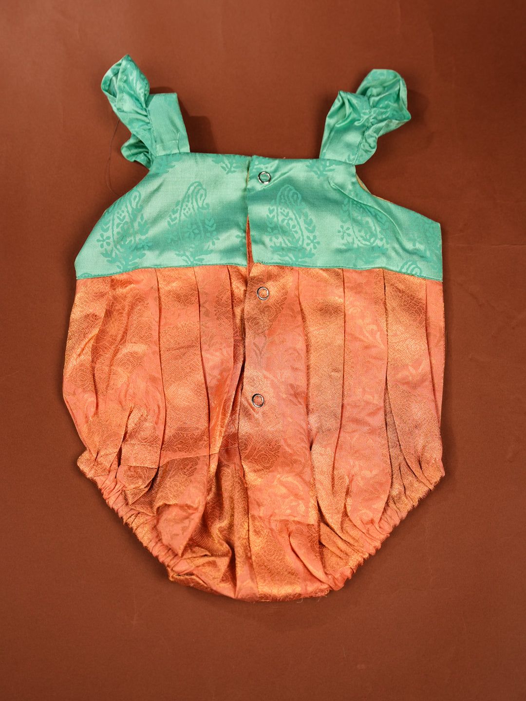 Copper Crest – Silk Romper for Baby Girls