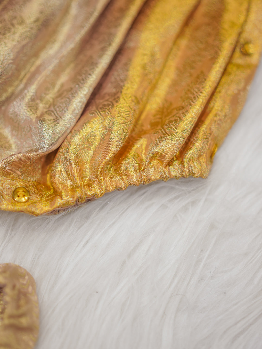 Gold Zari Bloom Newborn Romper Set