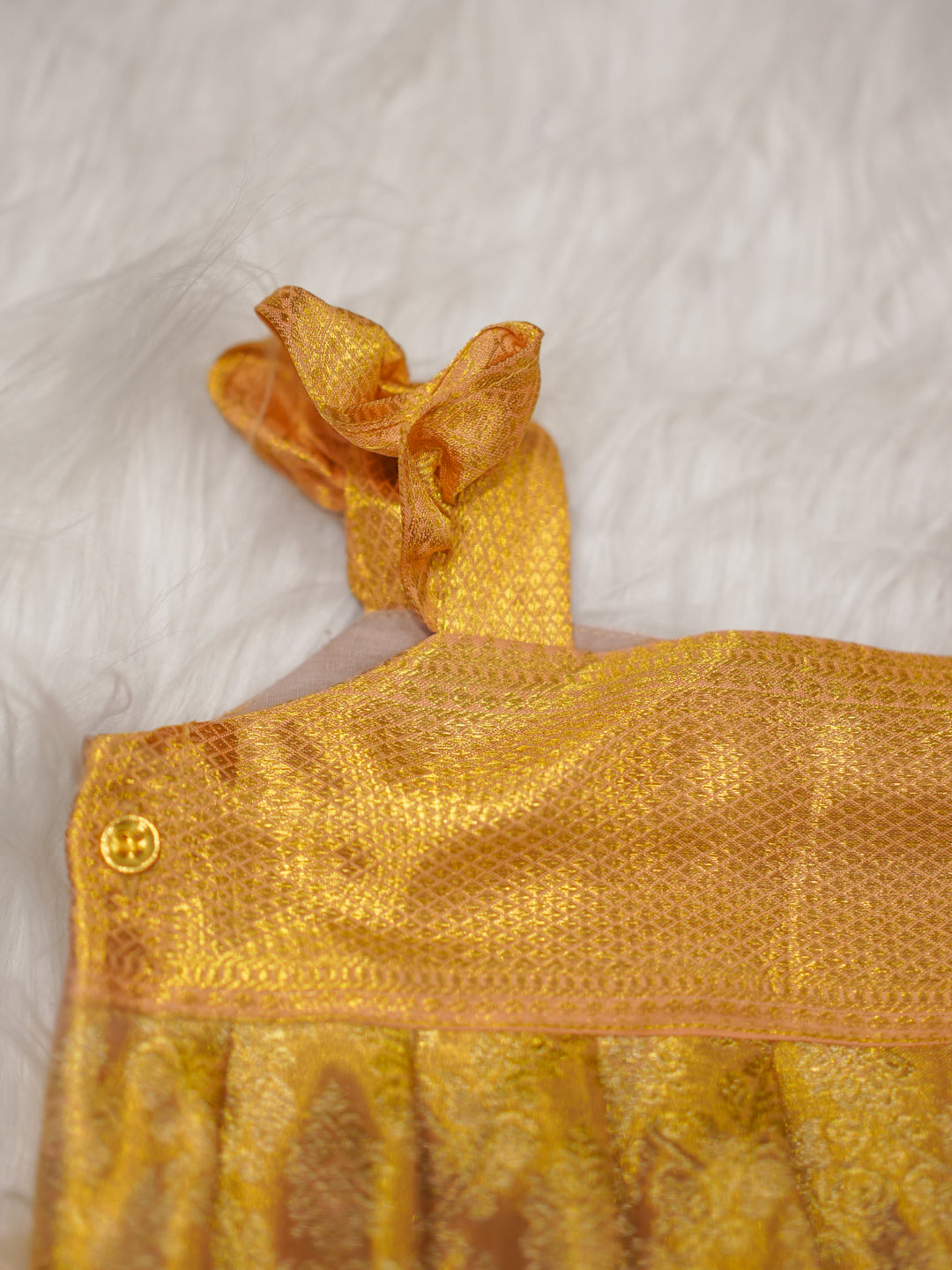 Gold Zari Bloom Newborn Romper Set