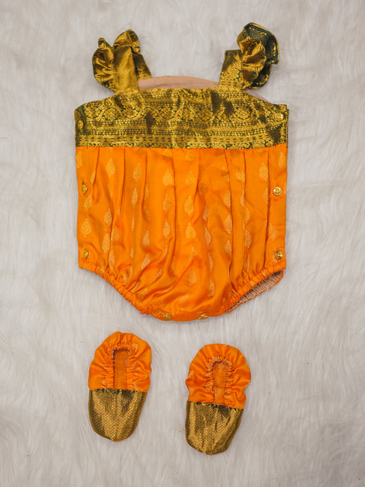 Emerald & Amber Silk Newborn Romper Set