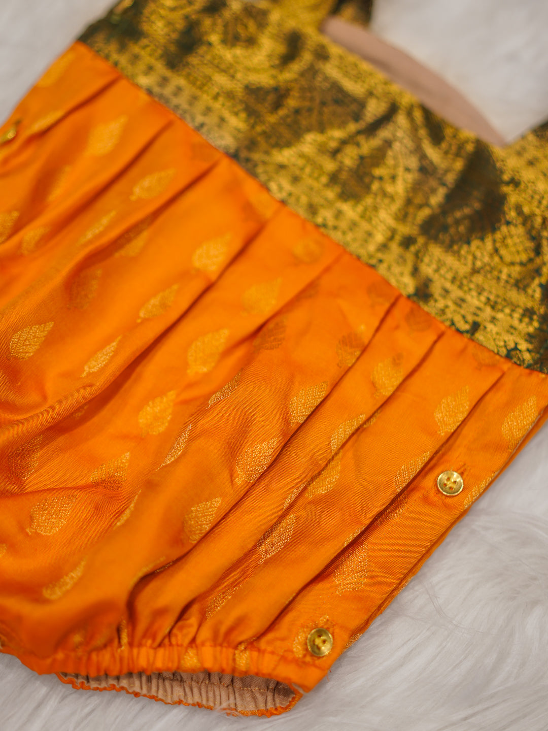 Emerald & Amber Silk Newborn Romper Set