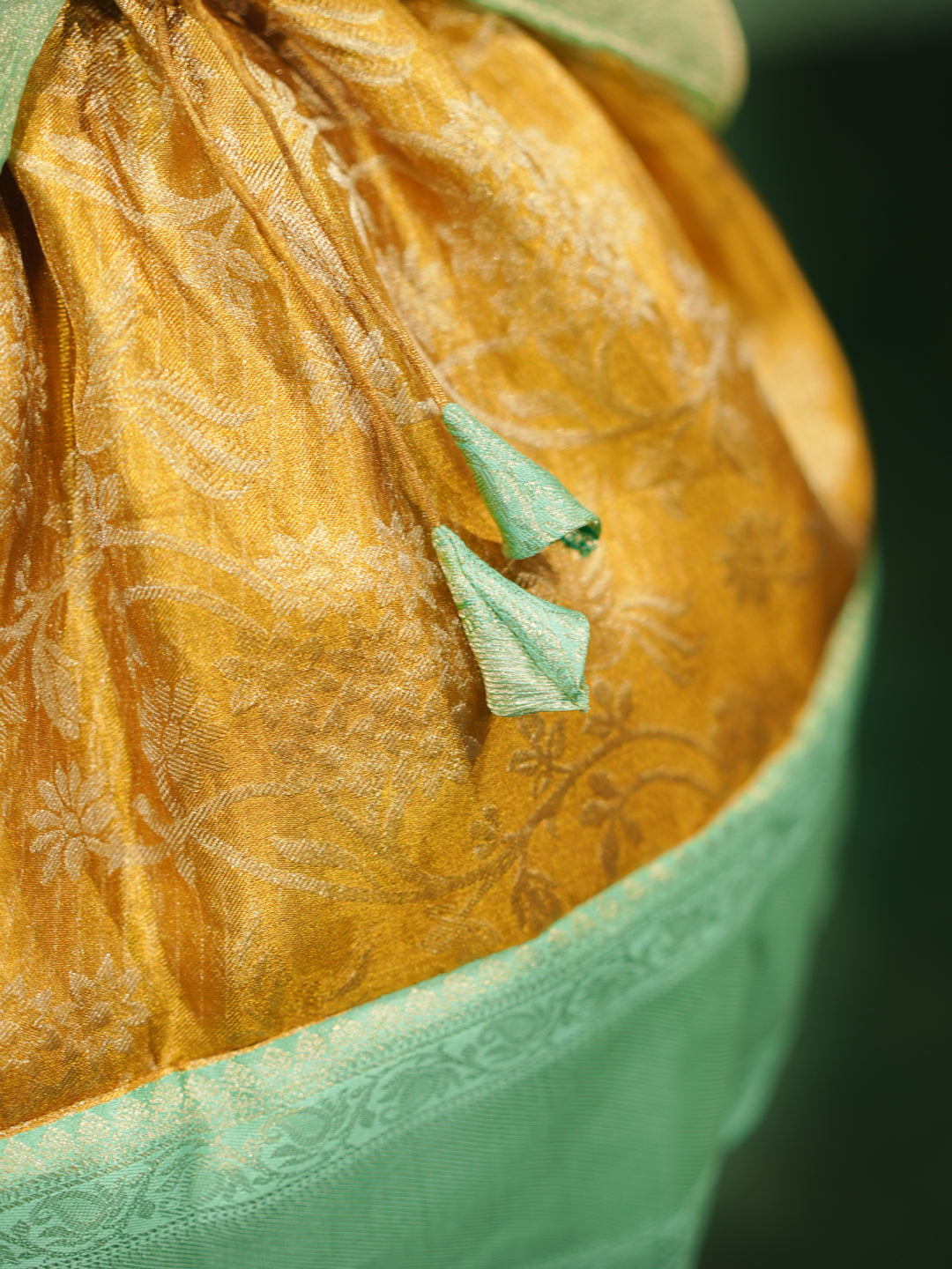 Cinderella-Inspired Gold & Mint Party Gown for Girls