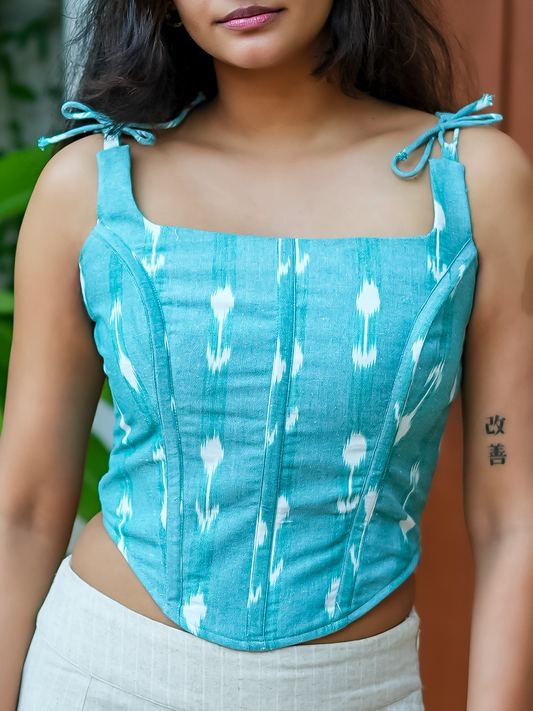 Aqua Blue Corset – Elevate Your Style with Versatile Elegance