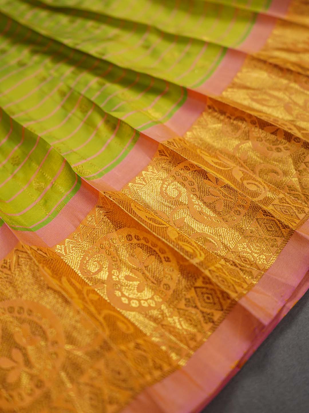 Orange Kanjivaram Lehenga Set