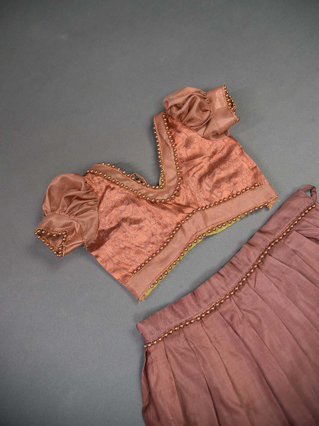 Peach Kanjivaram Lehenga Set