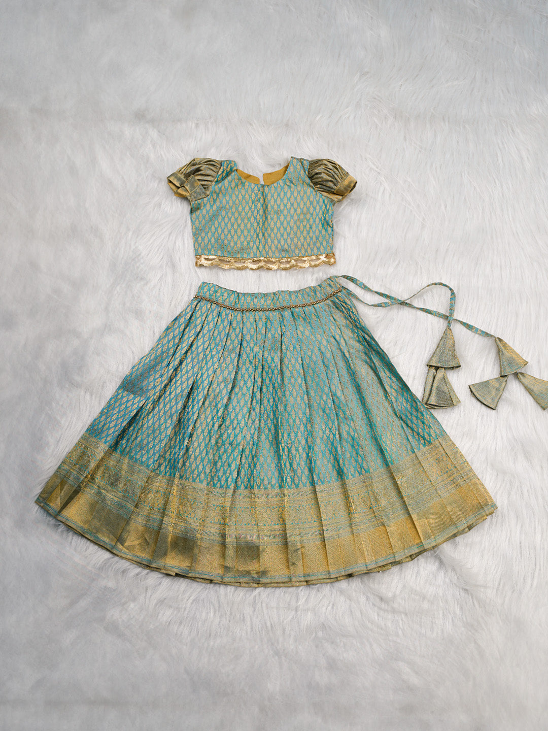 Powder Blue  Kanjivaram Lehenga Set