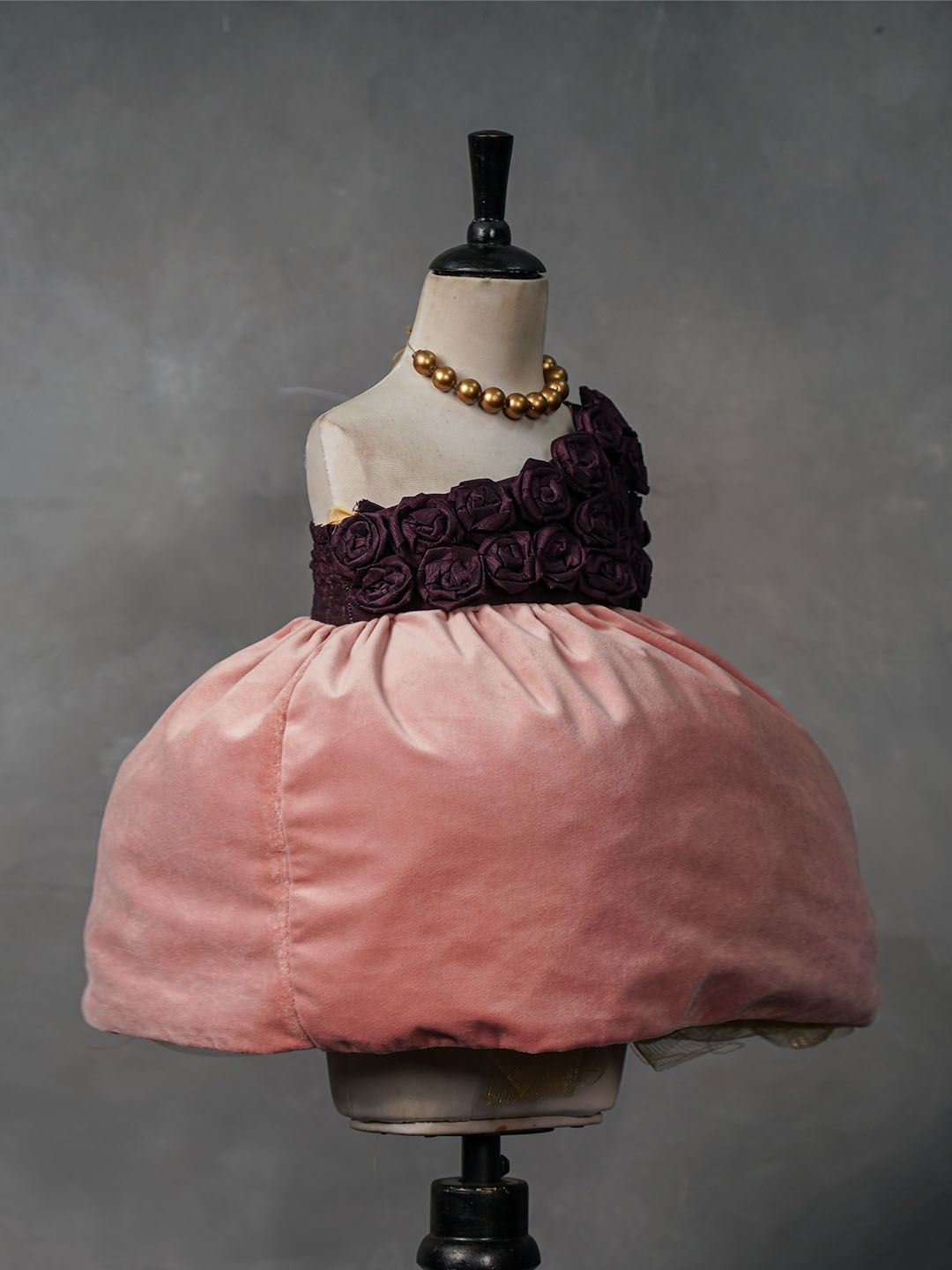 Purple Rosette Kanjivaram Silk Gown